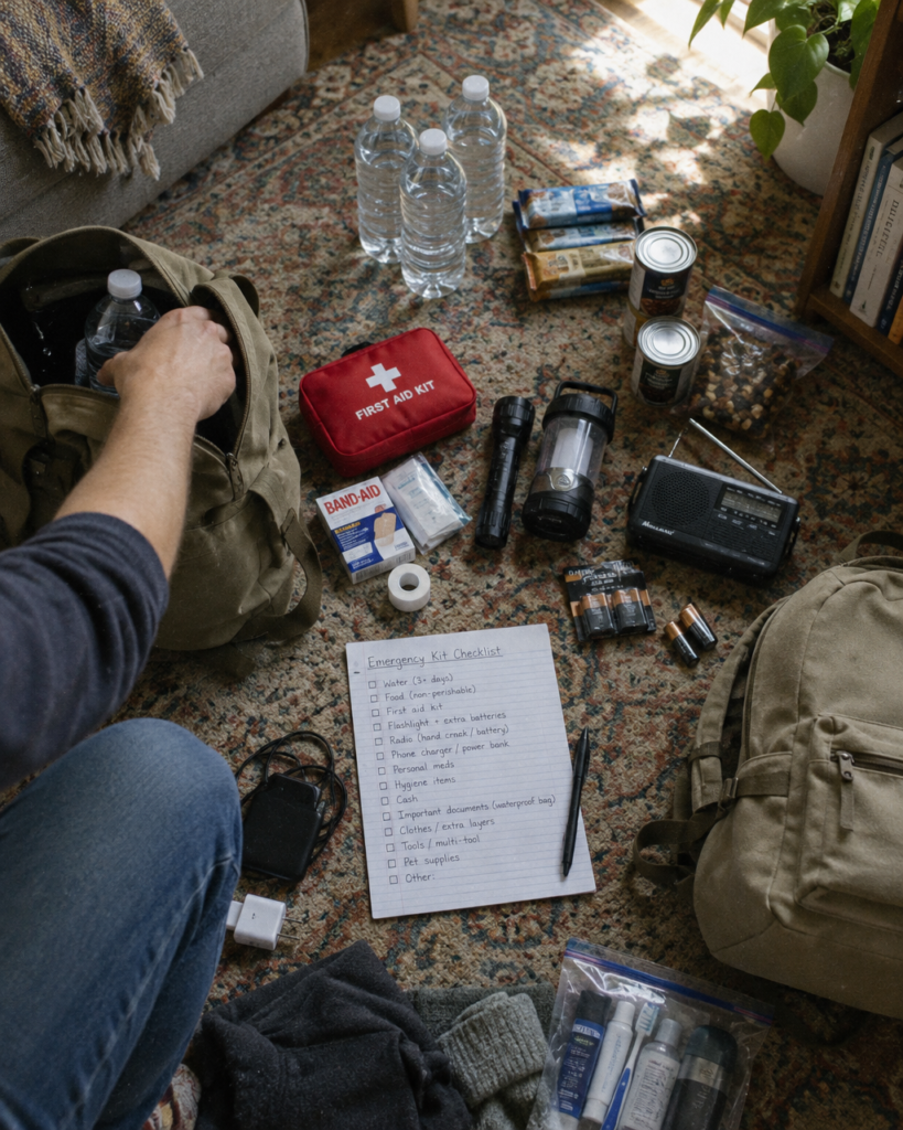 Packing the first emergency kits